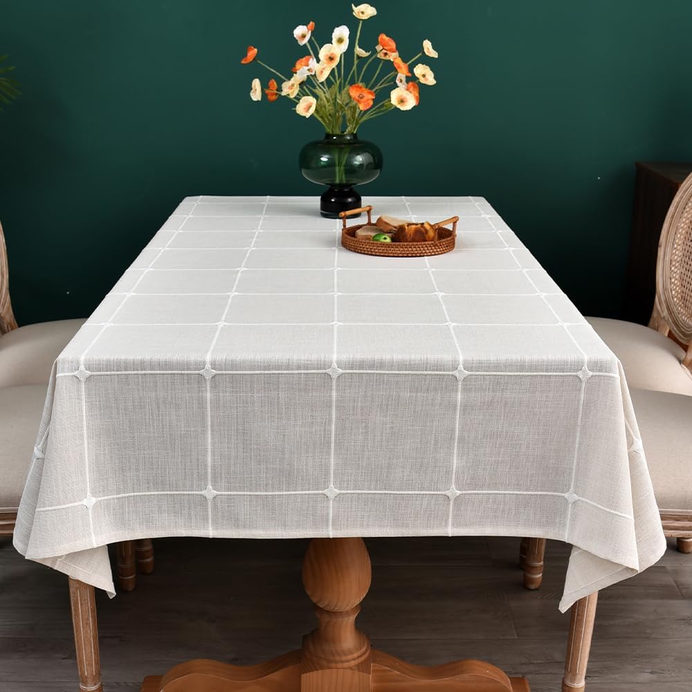 Zobesta Sage Green Tablecloth 53 x 86 Inch Cotton Green Table Cloth Rectangle Table, Farmhouse Soft Boho Tablecloths Rectangular for Kitchen, Party, Wedding, Picnic, Outdoor Tablecloth