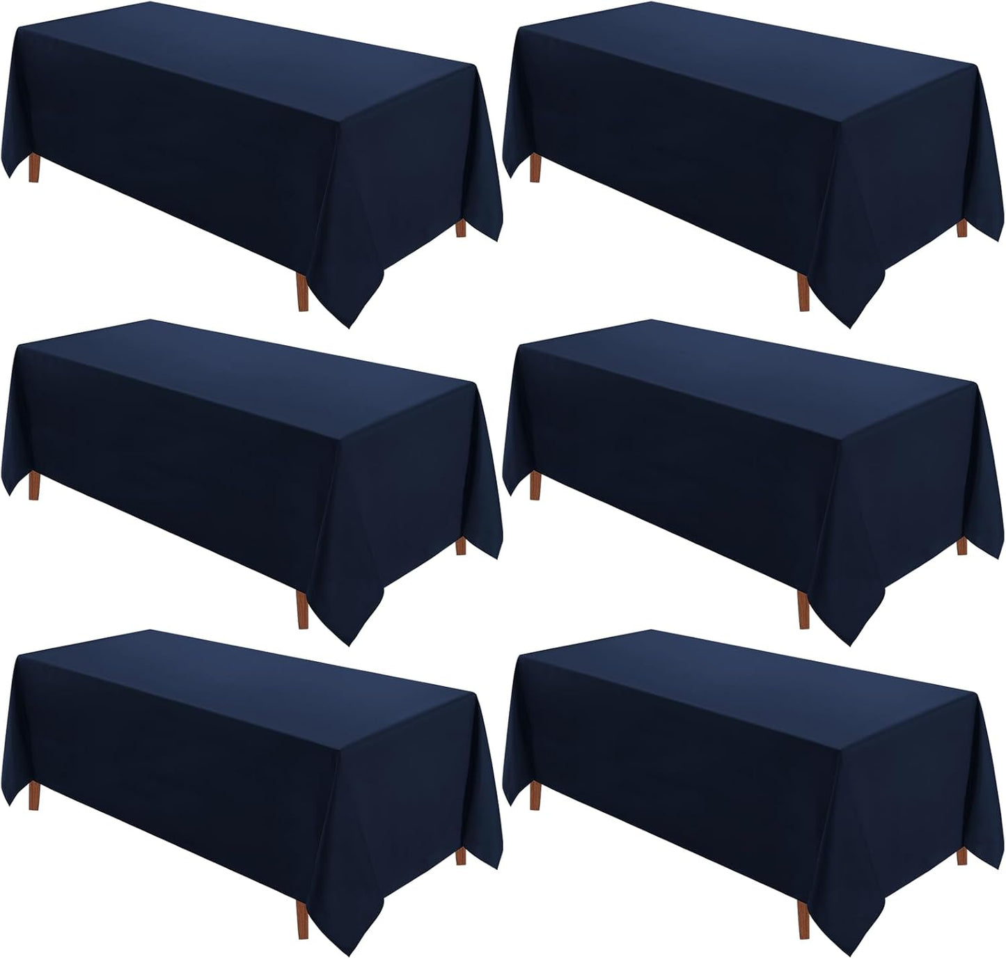 VidaFete Square Tablecloth 2 Pack 52 x 52 Inch Tablecloths Stain Wrinkle Resistant Polyester Dining Table Cover for Kitchen Dinning Party Wedding Rectangular Tabletop Buffet Decoration(Black)