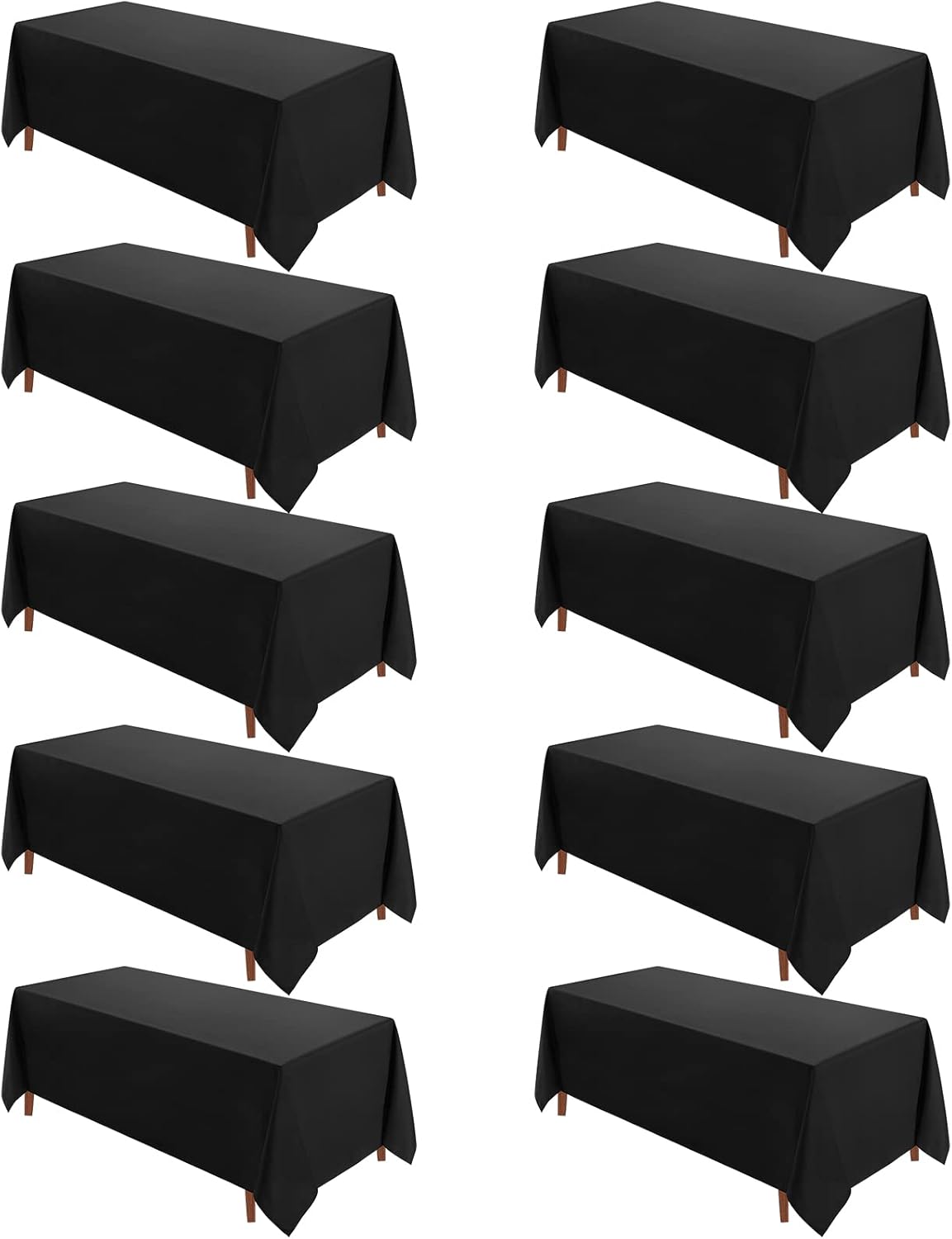 VidaFete Square Tablecloth 2 Pack 52 x 52 Inch Tablecloths Stain Wrinkle Resistant Polyester Dining Table Cover for Kitchen Dinning Party Wedding Rectangular Tabletop Buffet Decoration(Black)