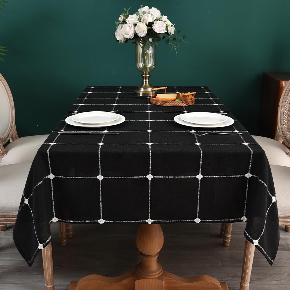 Zobesta Sage Green Tablecloth 53 x 86 Inch Cotton Green Table Cloth Rectangle Table, Farmhouse Soft Boho Tablecloths Rectangular for Kitchen, Party, Wedding, Picnic, Outdoor Tablecloth