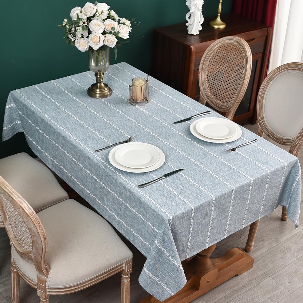 Zobesta Sage Green Tablecloth 53 x 86 Inch Cotton Green Table Cloth Rectangle Table, Farmhouse Soft Boho Tablecloths Rectangular for Kitchen, Party, Wedding, Picnic, Outdoor Tablecloth