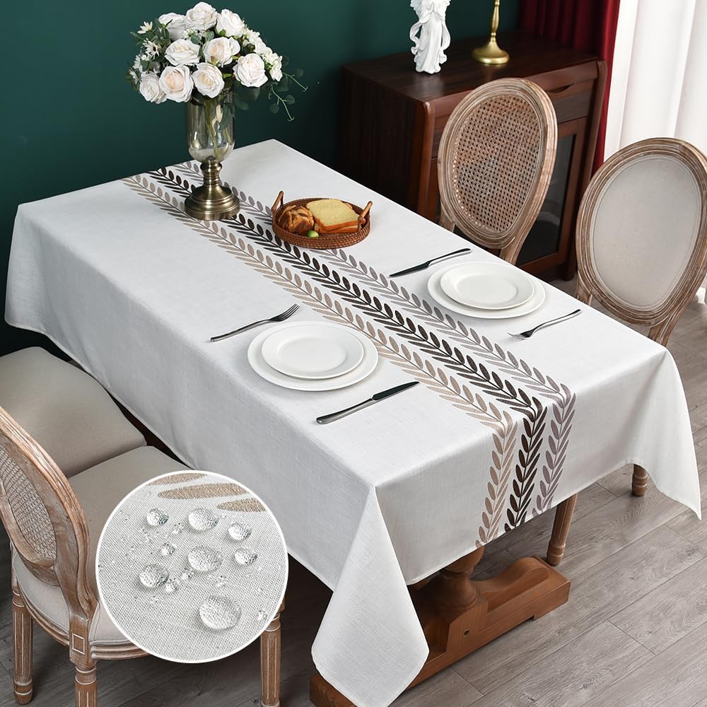 Zobesta Sage Green Tablecloth 53 x 86 Inch Cotton Green Table Cloth Rectangle Table, Farmhouse Soft Boho Tablecloths Rectangular for Kitchen, Party, Wedding, Picnic, Outdoor Tablecloth