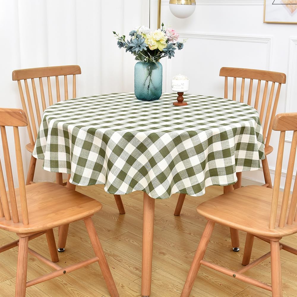 Heavy Duty Cotton Linen Table Cloth for Rectangle Table Rectangular Farmhouse Vintage Tablecloth Washable Rustic Table Cover (Linen, 52''x86'')