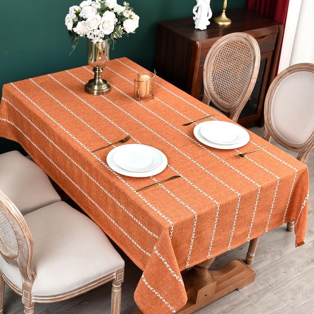 Zobesta Sage Green Tablecloth 53 x 86 Inch Cotton Green Table Cloth Rectangle Table, Farmhouse Soft Boho Tablecloths Rectangular for Kitchen, Party, Wedding, Picnic, Outdoor Tablecloth