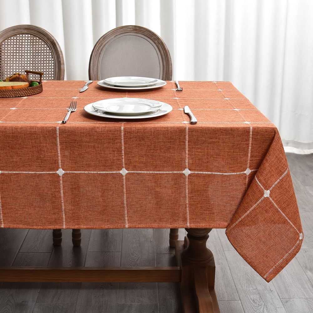 Zobesta Sage Green Tablecloth 53 x 86 Inch Cotton Green Table Cloth Rectangle Table, Farmhouse Soft Boho Tablecloths Rectangular for Kitchen, Party, Wedding, Picnic, Outdoor Tablecloth