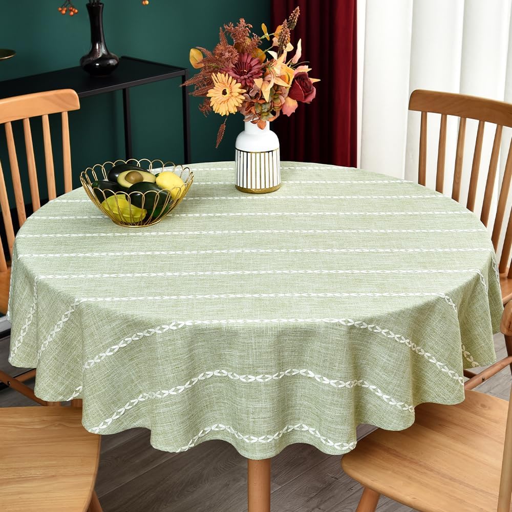 Zobesta Sage Green Tablecloth 53 x 86 Inch Cotton Green Table Cloth Rectangle Table, Farmhouse Soft Boho Tablecloths Rectangular for Kitchen, Party, Wedding, Picnic, Outdoor Tablecloth