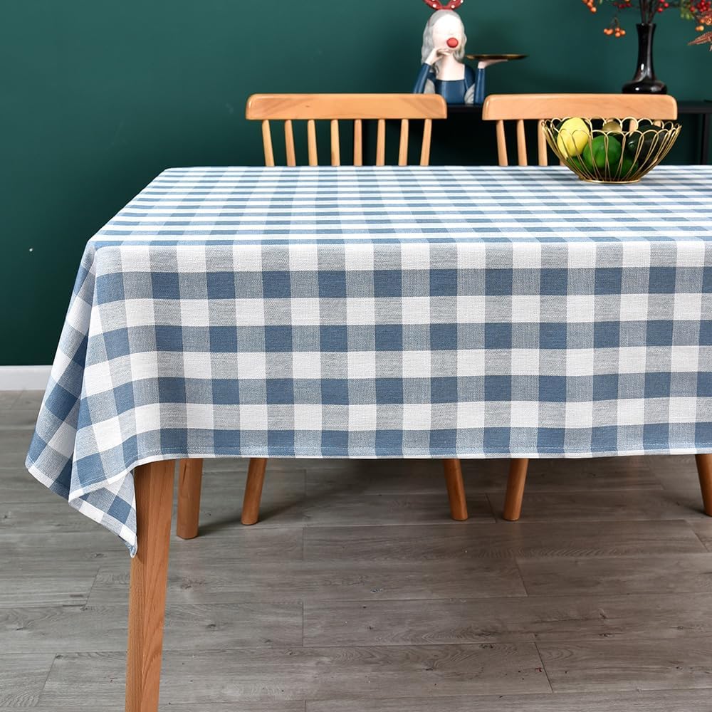 Heavy Duty Cotton Linen Table Cloth for Rectangle Table Rectangular Farmhouse Vintage Tablecloth Washable Rustic Table Cover (Linen, 52''x86'')