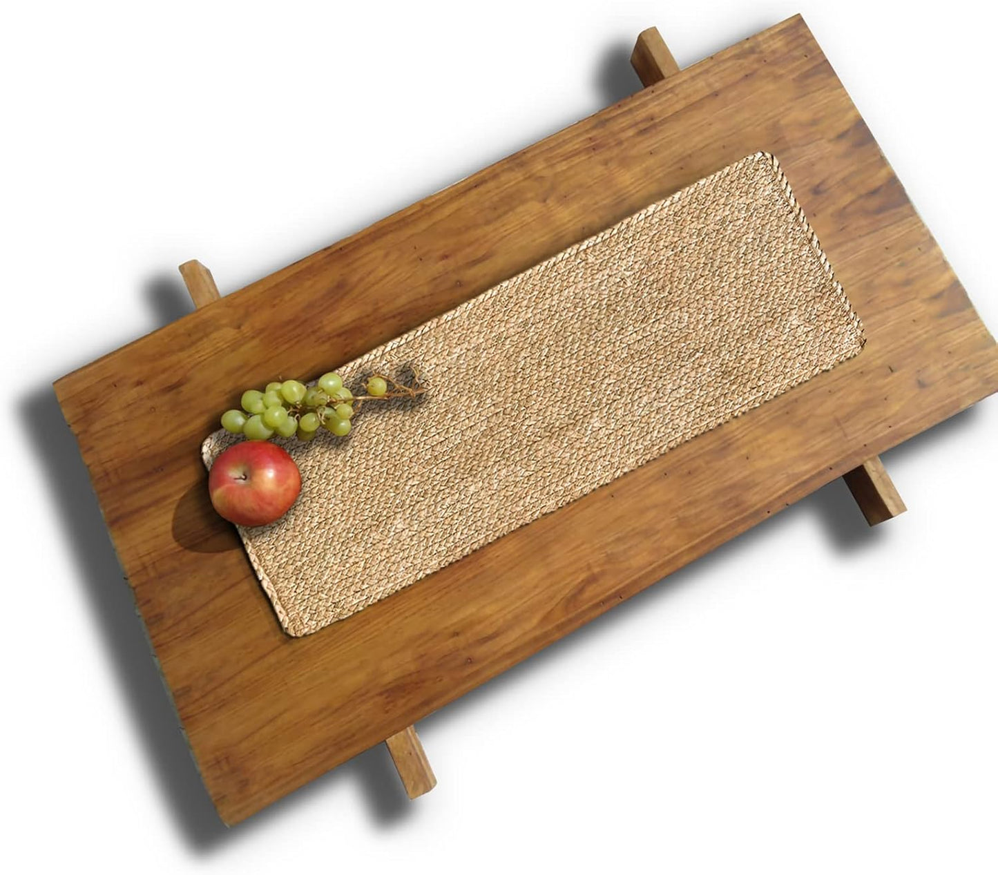 Round Placemats Set of 8 Natural Woven Rattan Placemats, Braided Boho Farmhouse Place Mats Heat Resistant Dining Table Mats Straw Placemat Wicker Outdoor Placemat for Patio Table 13.4''