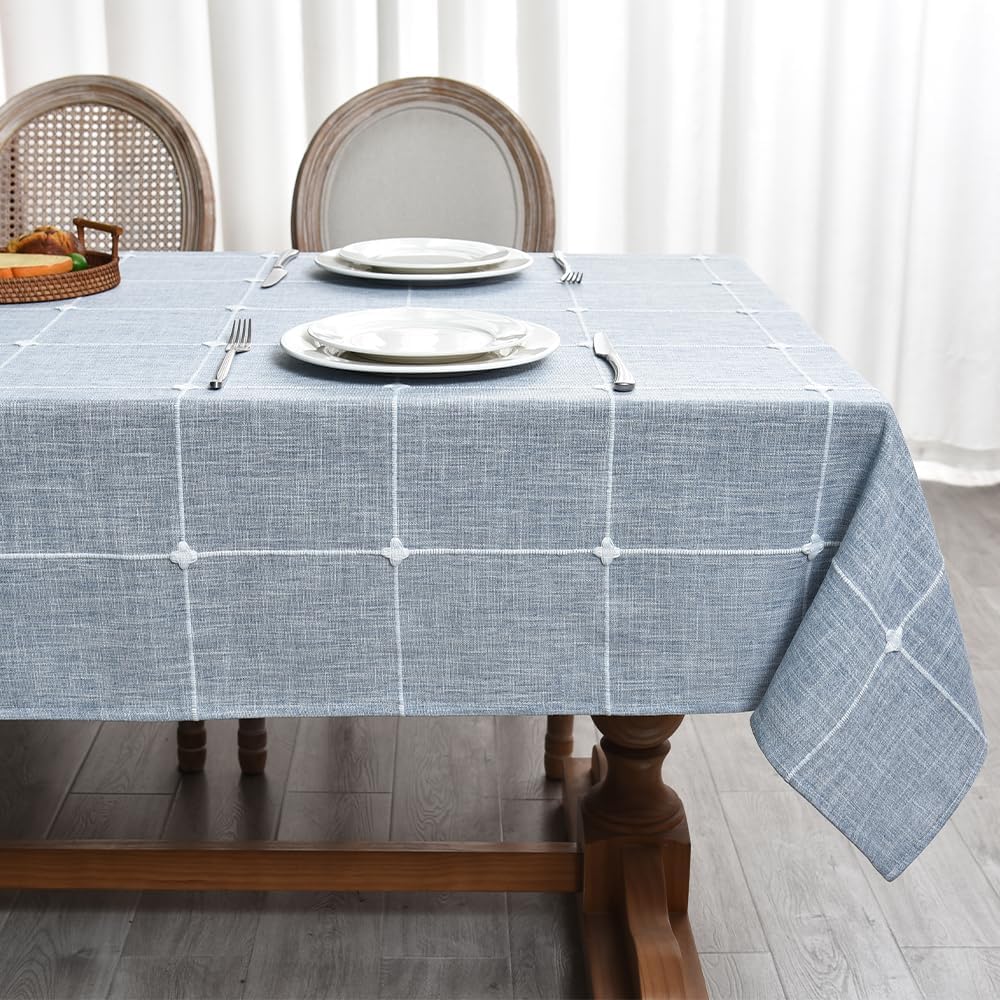 Zobesta Sage Green Tablecloth 53 x 86 Inch Cotton Green Table Cloth Rectangle Table, Farmhouse Soft Boho Tablecloths Rectangular for Kitchen, Party, Wedding, Picnic, Outdoor Tablecloth