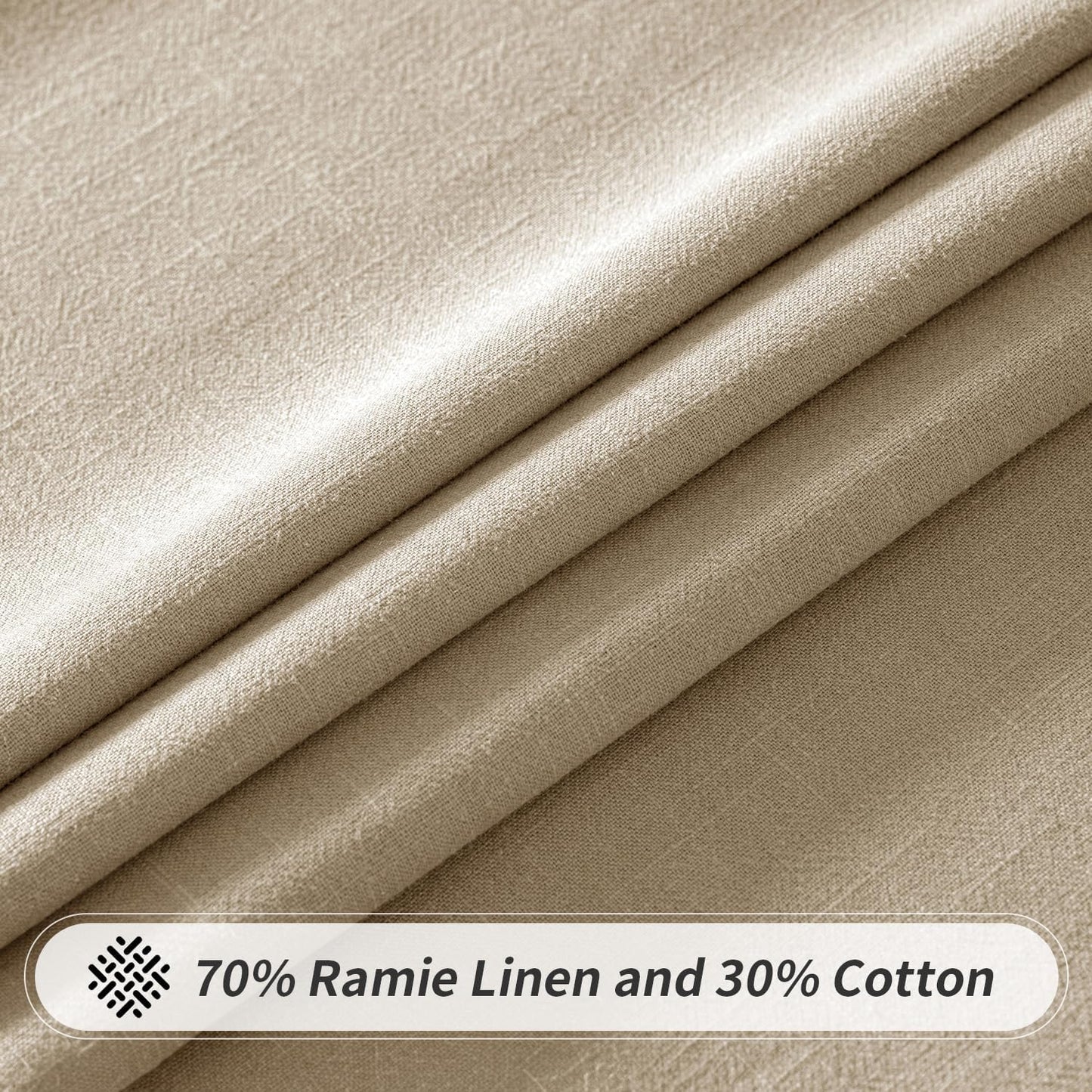 MIULEE Natural Linen Cotton Blend Tablecloth Rectangle, Luxury Waterproof Stain Resistant Durable Farmhouse Oblong Table Cloth for Dining Party Christmas Weddings Birthday, 52 x 70 inch, Ivory Cream