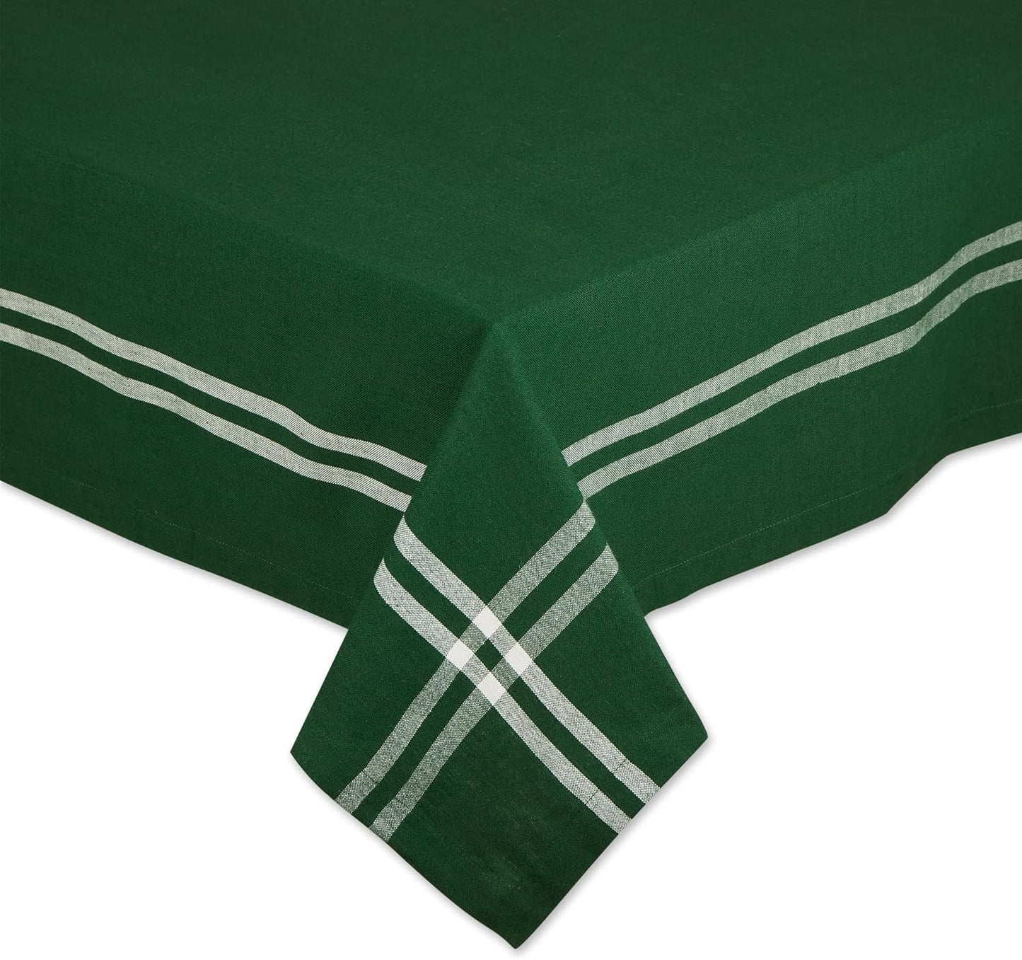 DII French Stripe Tabletop Collection Farmhouse Style Dining Table Linen Tablecloth, 60x104, Taupe/Blue