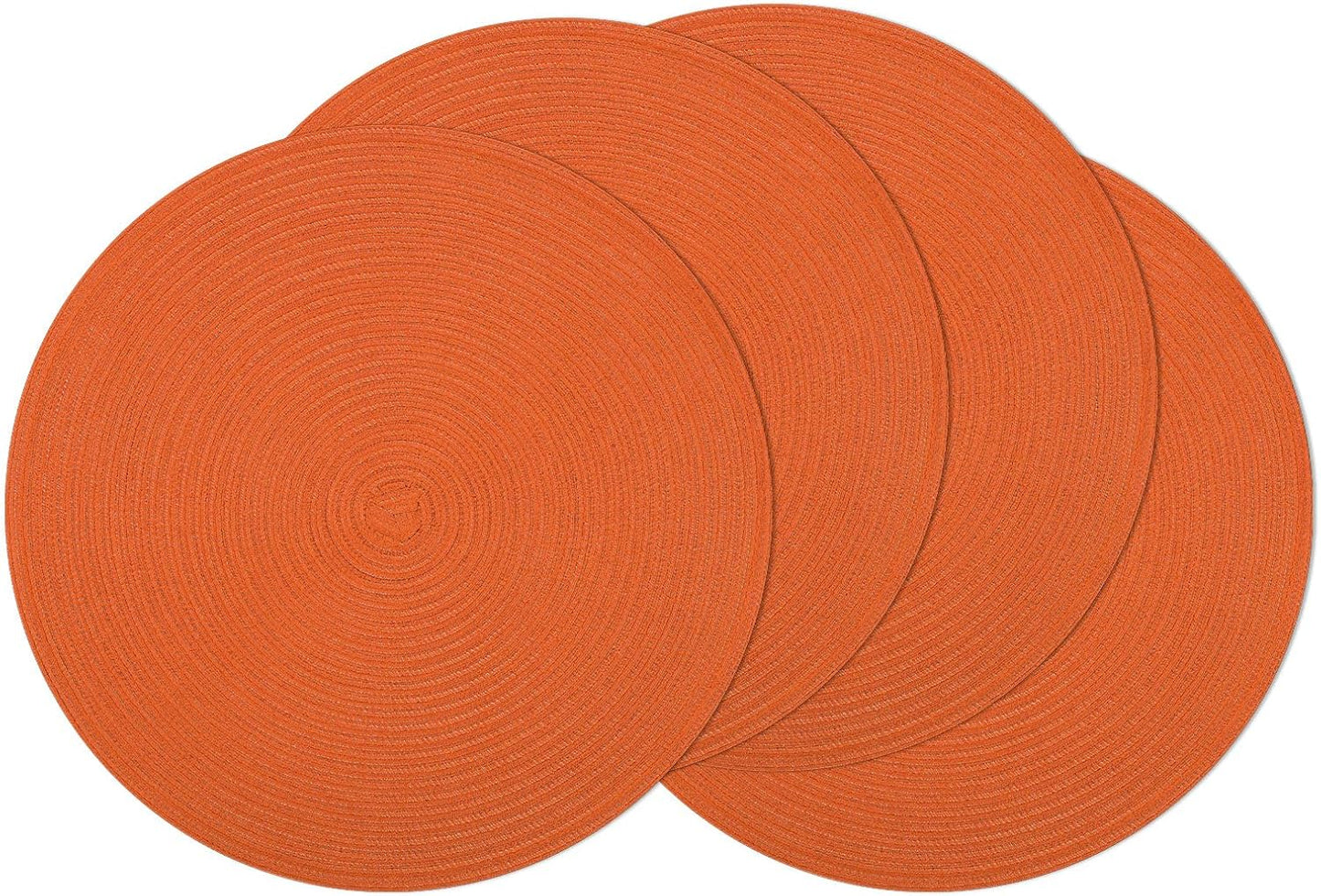 SHACOS 15 inch Beige Round Placemats Set of 12 for Dining Table Woven Braided Circle Place Mats Kitchen Placemat Washable Table Mats