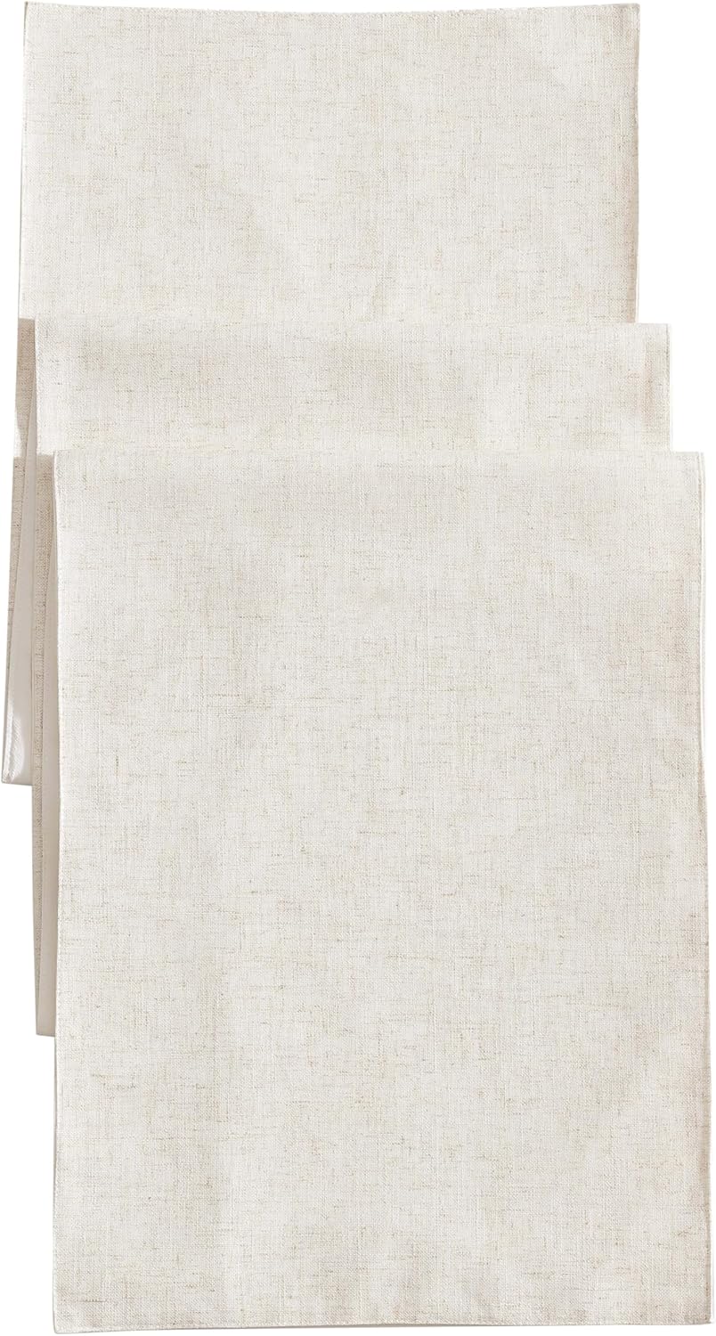 Laura Ashley Dothan Luxury Linen Blend Tablecloth for Formal Dining, Holiday, Wedding or Party, 60" x 120", Taupe