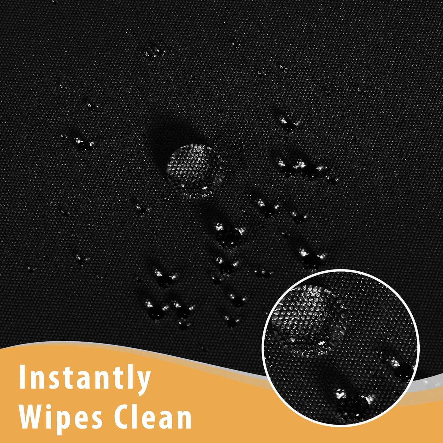 Obstal Black Tablecloth Fitted for 6ft Rectangle Table - Water Resistant Polyester Table Cover for Indoor/Outdoor Use, 72x30 inches