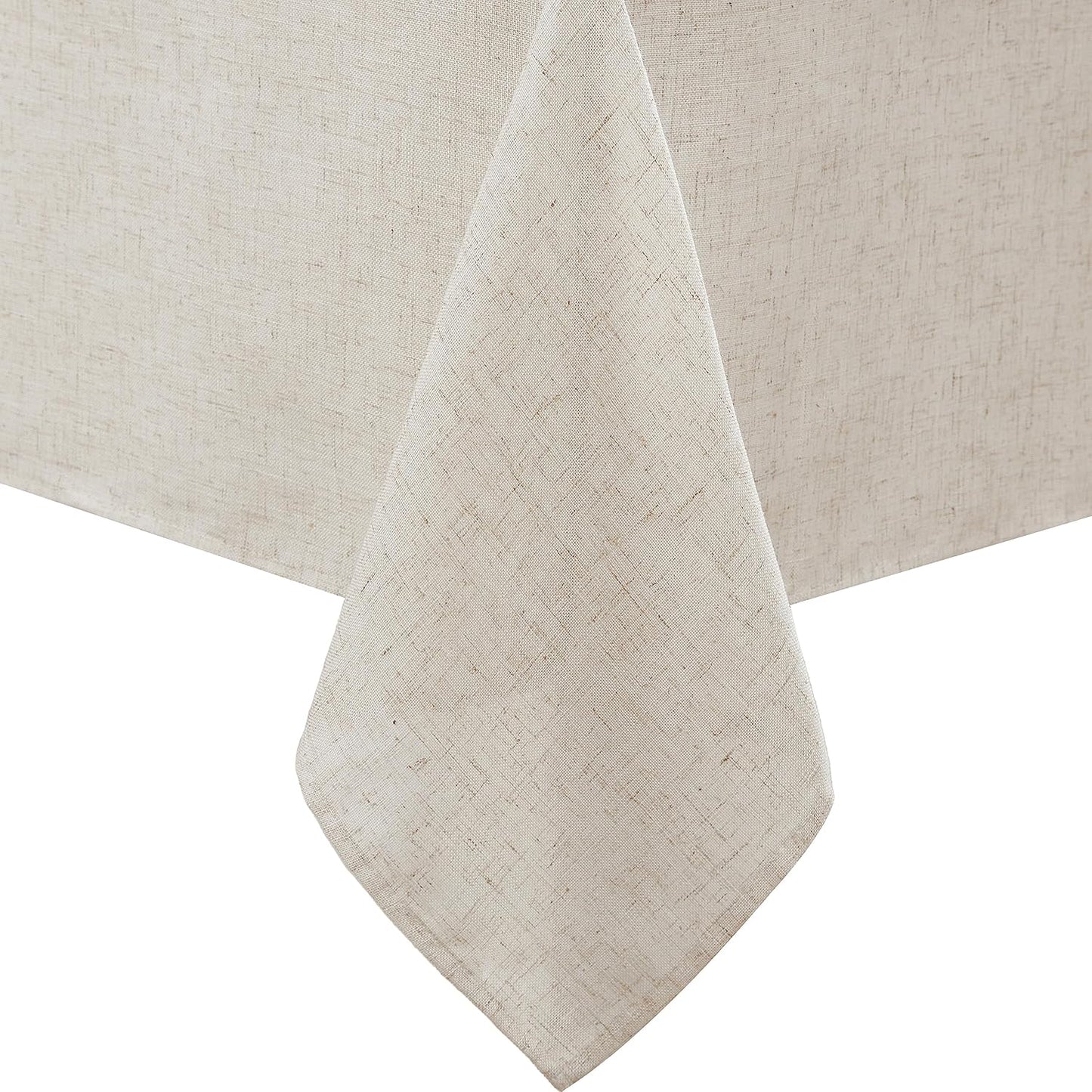 Laura Ashley Dothan Luxury Linen Blend Tablecloth for Formal Dining, Holiday, Wedding or Party, 60" x 120", Taupe