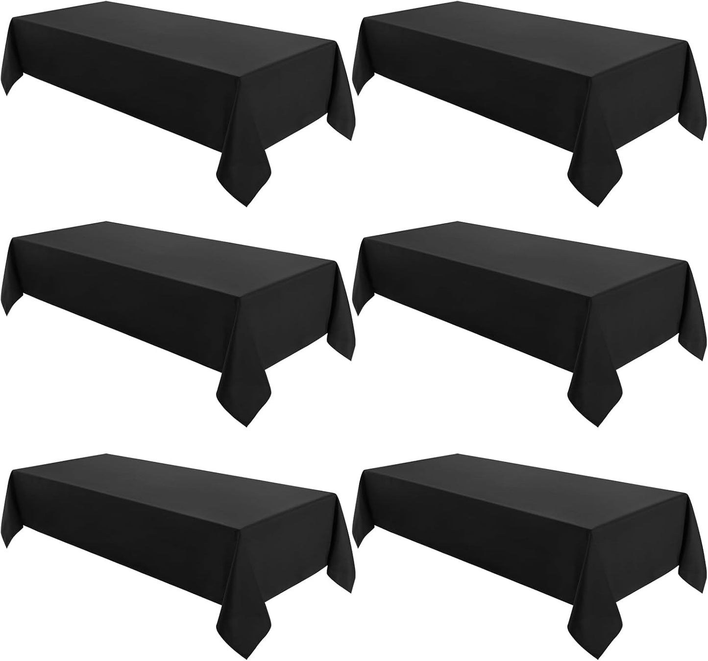 VidaFete Square Tablecloth 2 Pack 52 x 52 Inch Tablecloths Stain Wrinkle Resistant Polyester Dining Table Cover for Kitchen Dinning Party Wedding Rectangular Tabletop Buffet Decoration(Black)