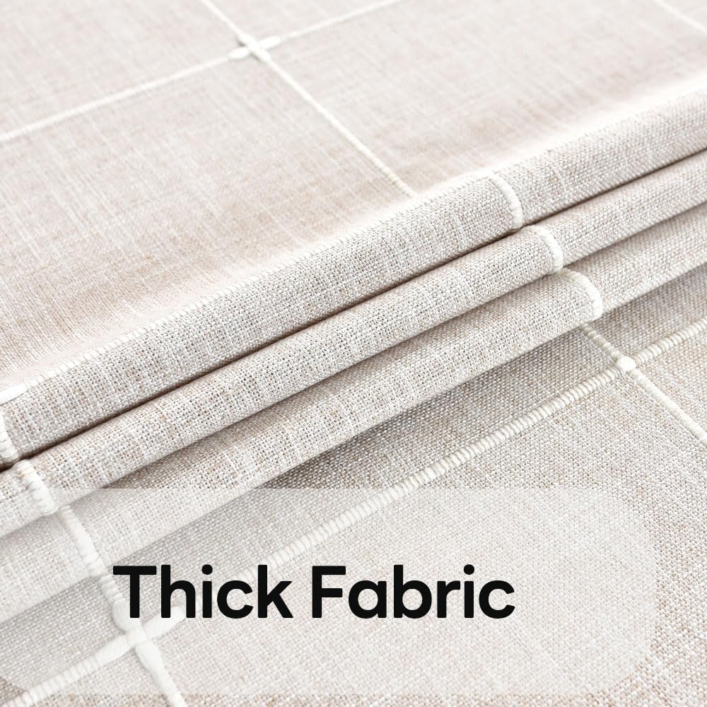 Heavy Duty Cotton Linen Table Cloth for Rectangle Table Rectangular Farmhouse Vintage Tablecloth Washable Rustic Table Cover (Linen, 52''x86'')